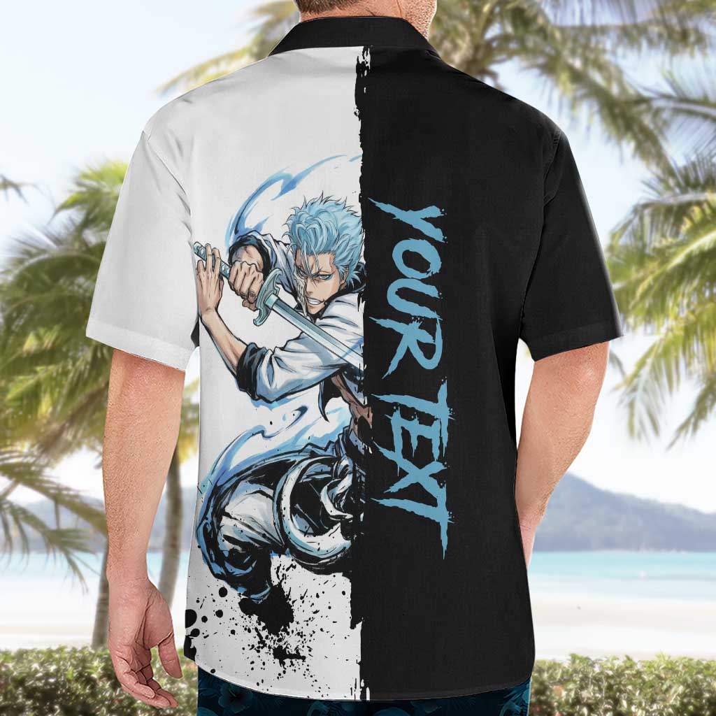 Personalized Grimmjow Jaegerjaquez Hawaiian Shirt Ink Splash Anime Brush Style