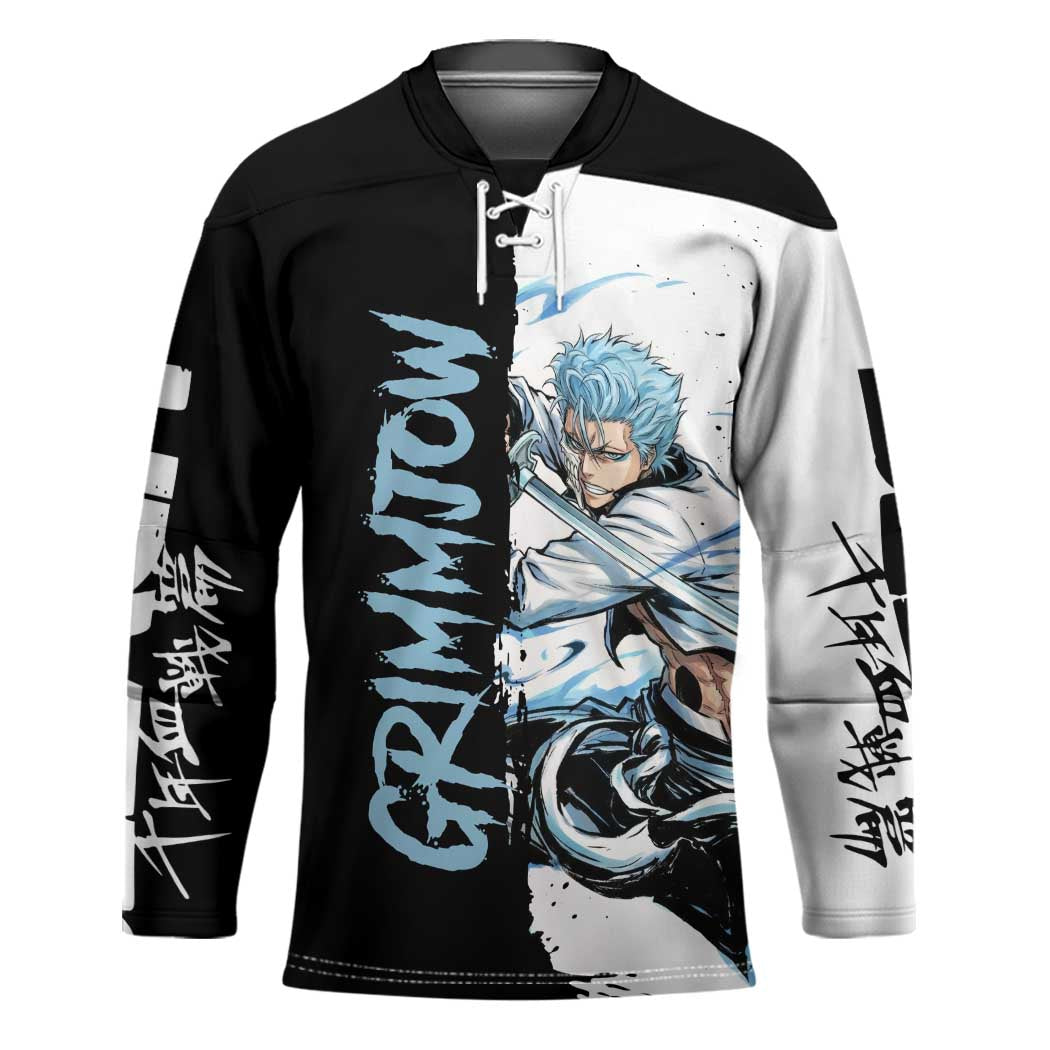 Personalized Grimmjow Jaegerjaquez Hockey Jersey Ink Splash Anime Brush Style