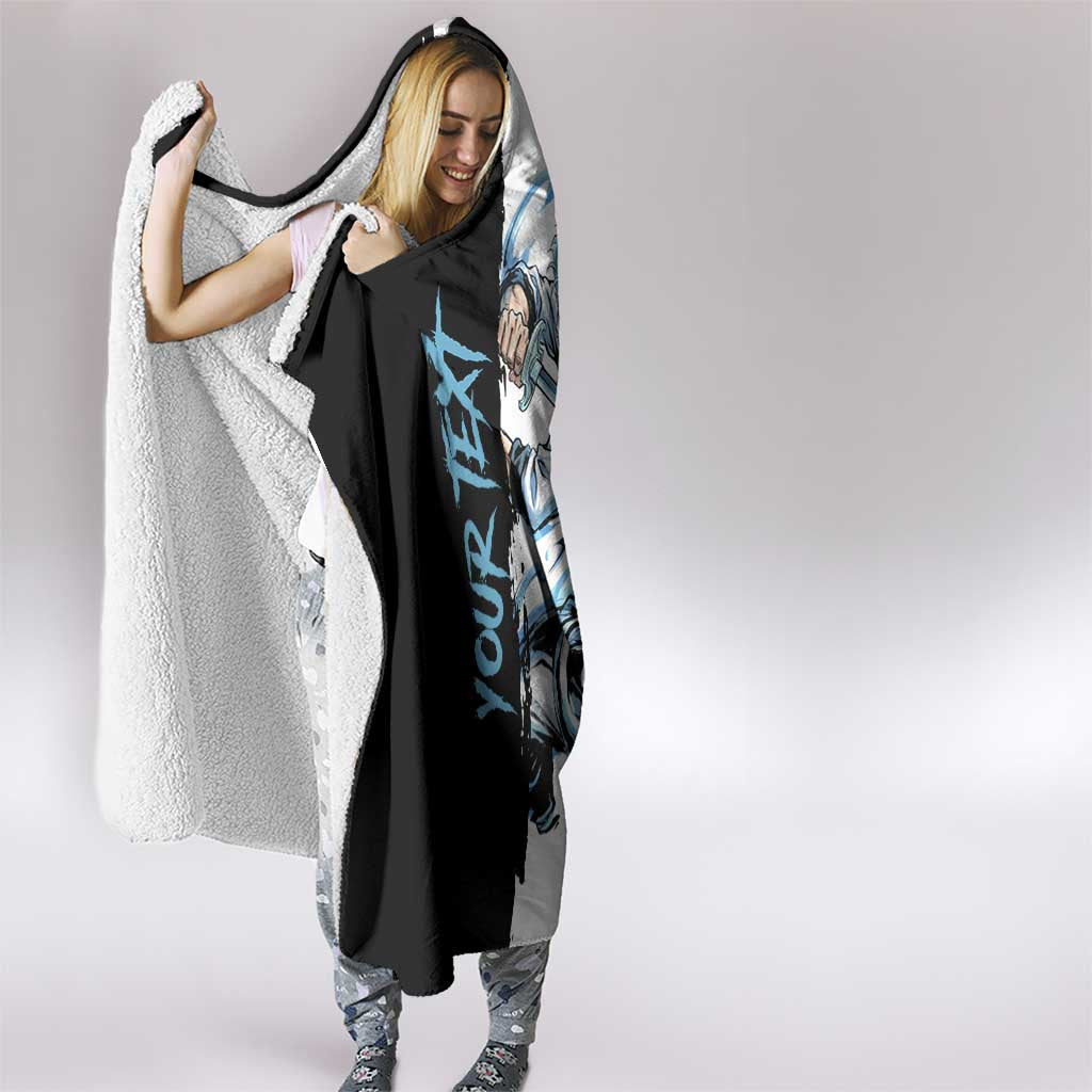 Personalized Grimmjow Jaegerjaquez Hooded Blanket Ink Splash Anime Brush Style
