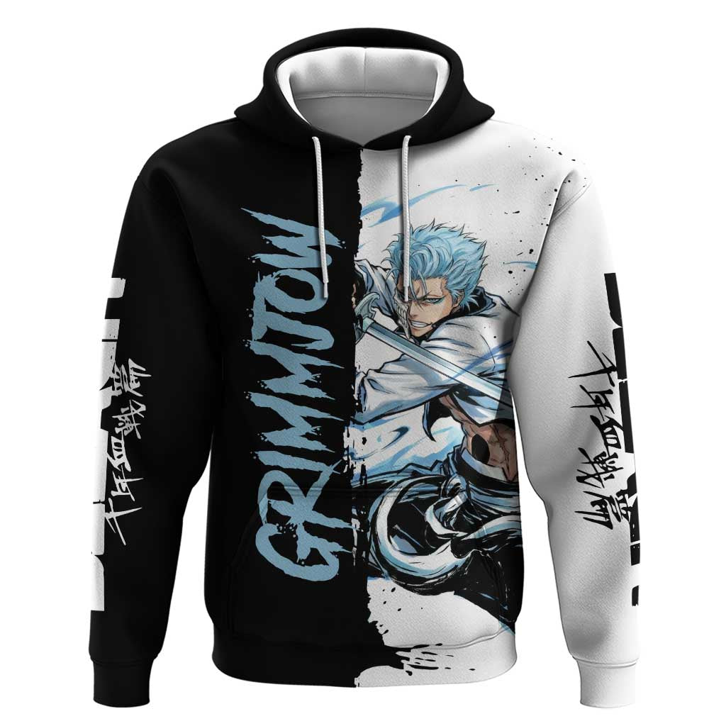 Personalized Grimmjow Jaegerjaquez Hoodie Ink Splash Anime Brush Style