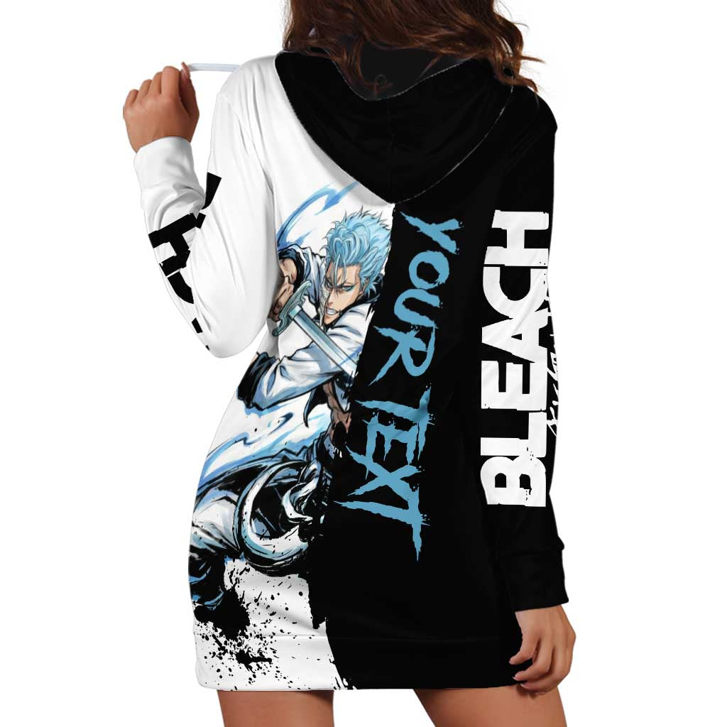 Personalized Grimmjow Jaegerjaquez Hoodie Dress Ink Splash Anime Brush Style