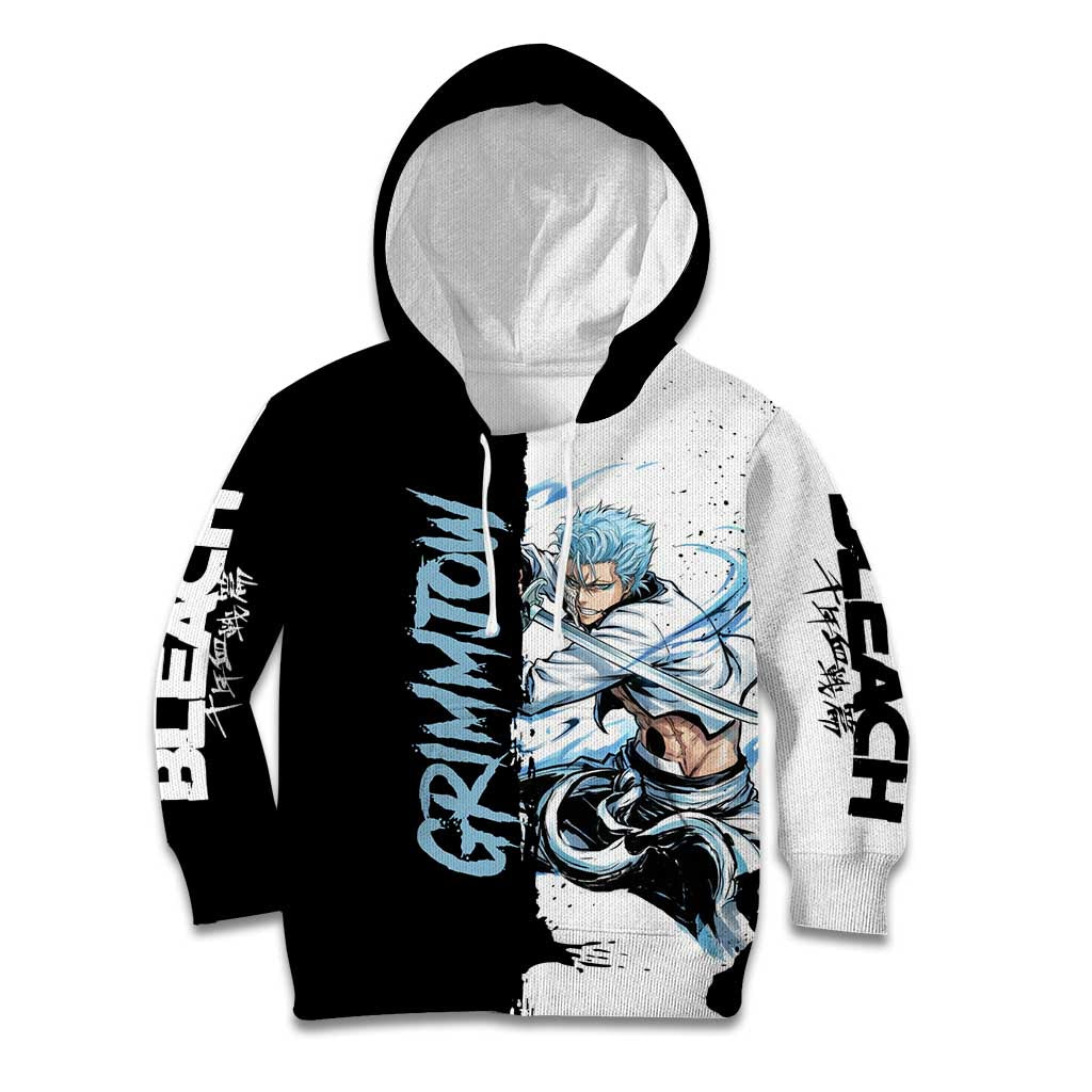 Personalized Grimmjow Jaegerjaquez Kid Hoodie Ink Splash Anime Brush Style
