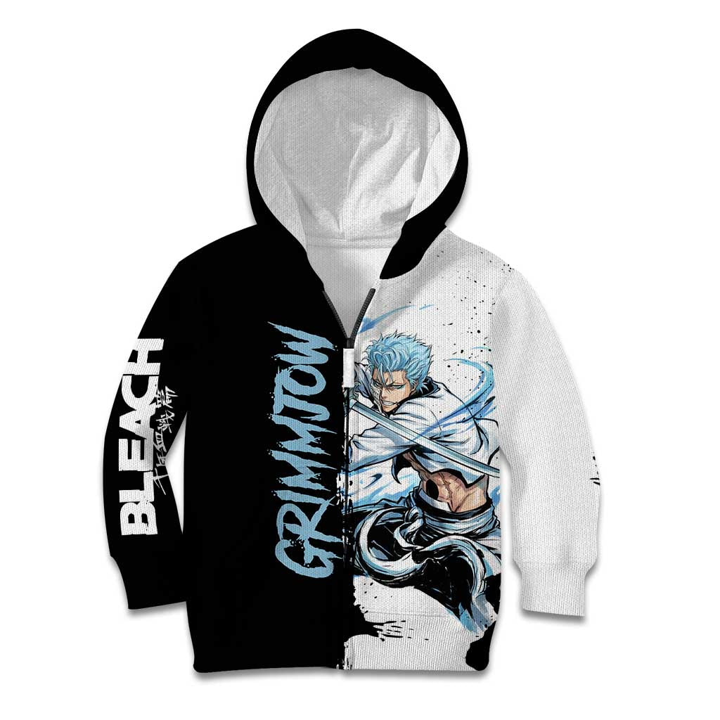 Personalized Grimmjow Jaegerjaquez Kid Hoodie Ink Splash Anime Brush Style
