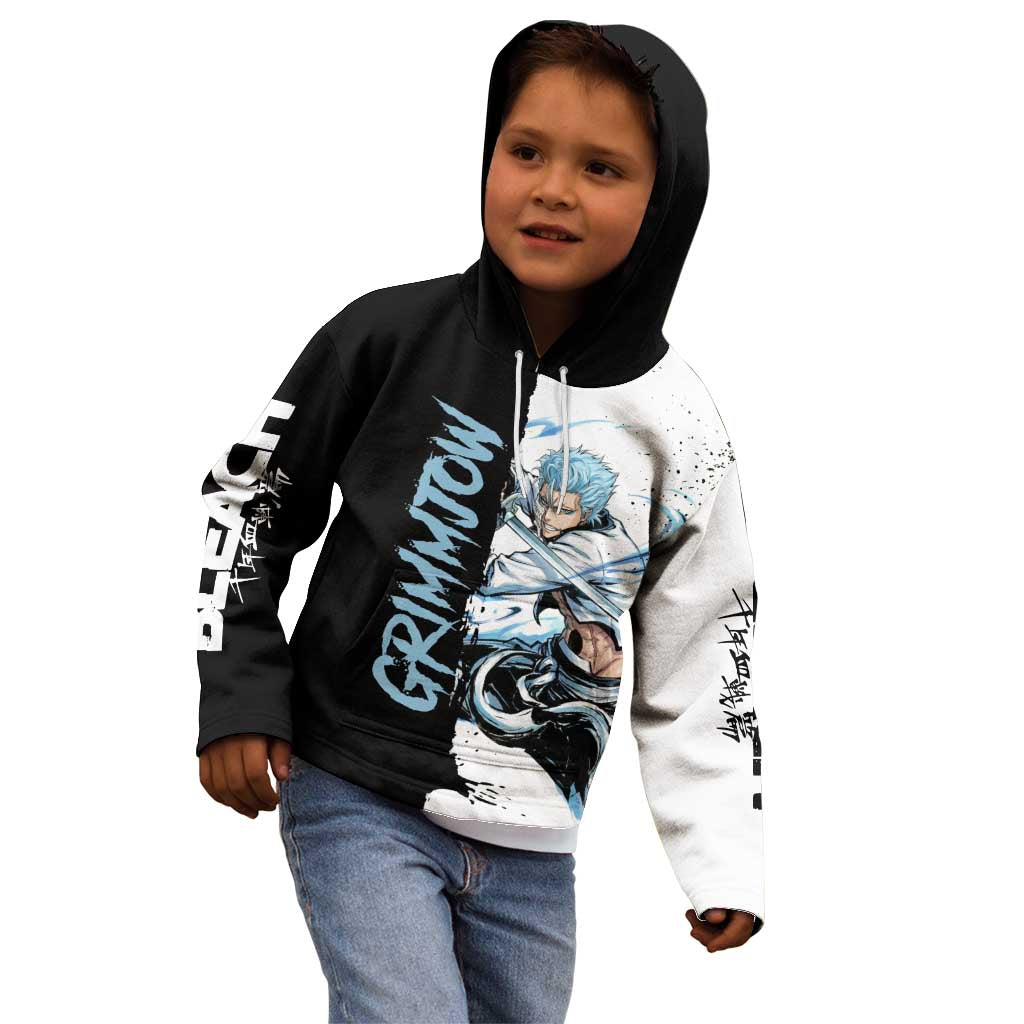 Personalized Grimmjow Jaegerjaquez Kid Hoodie Ink Splash Anime Brush Style