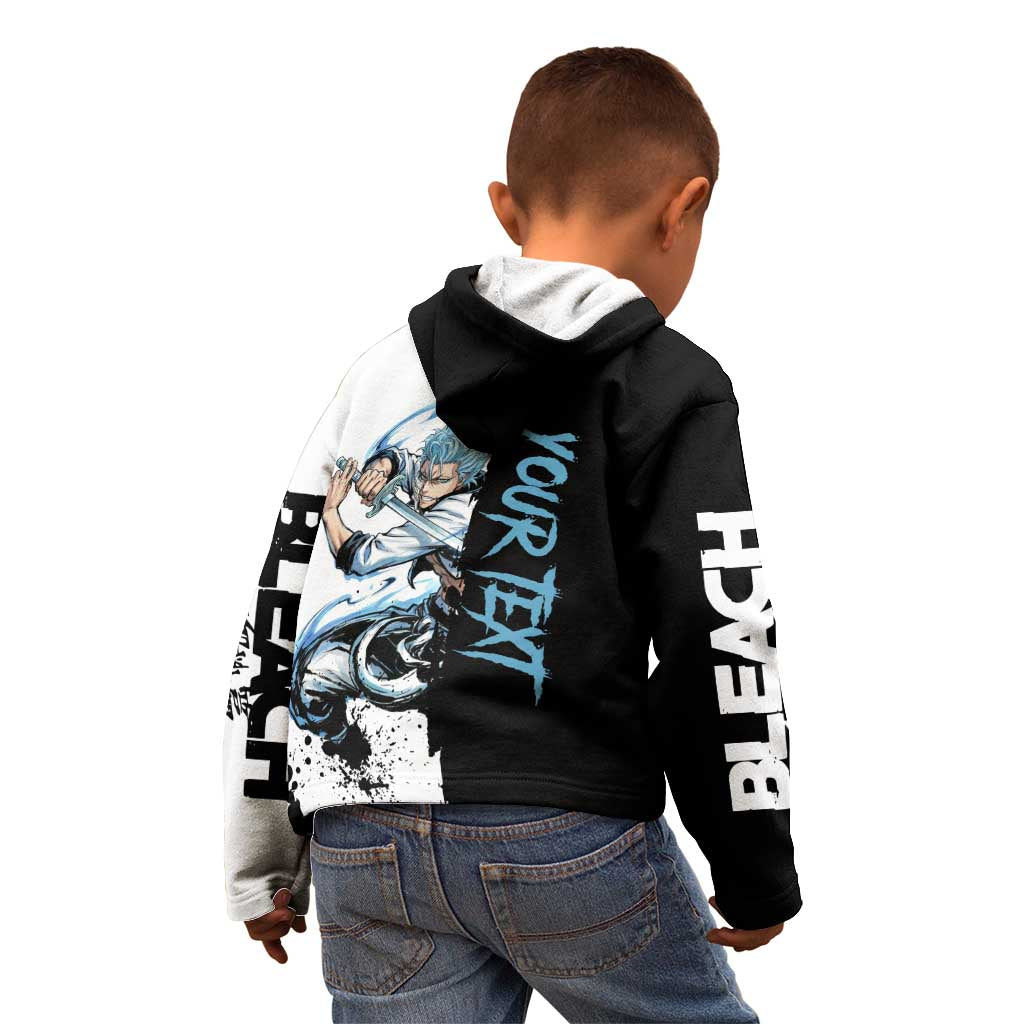 Personalized Grimmjow Jaegerjaquez Kid Hoodie Ink Splash Anime Brush Style