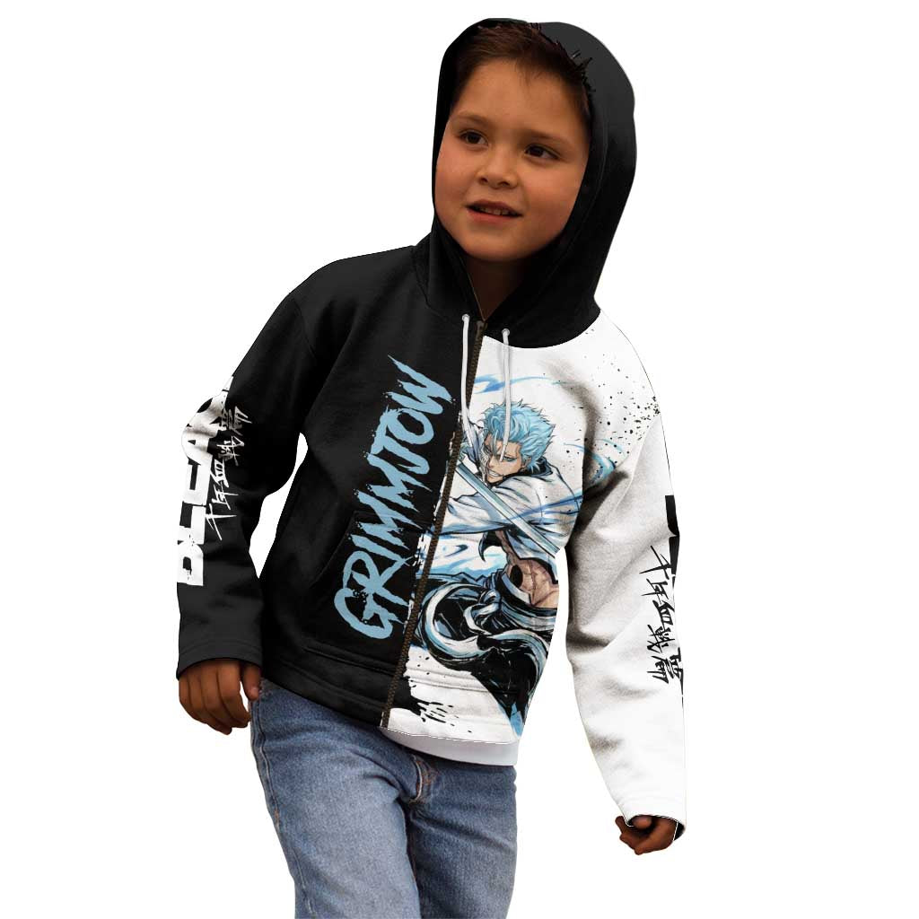 Personalized Grimmjow Jaegerjaquez Kid Hoodie Ink Splash Anime Brush Style