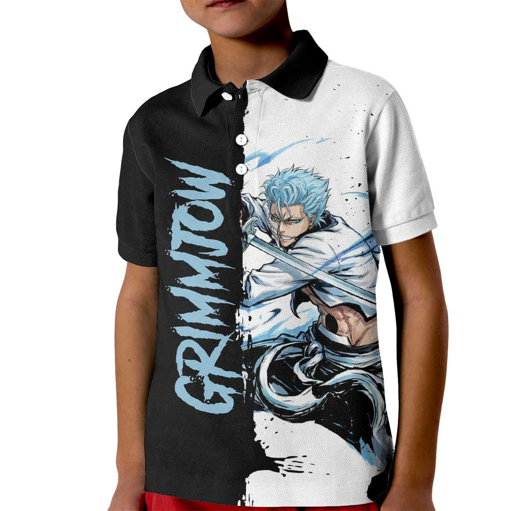 Personalized Grimmjow Jaegerjaquez Kid Polo Shirt Ink Splash Anime Brush Style