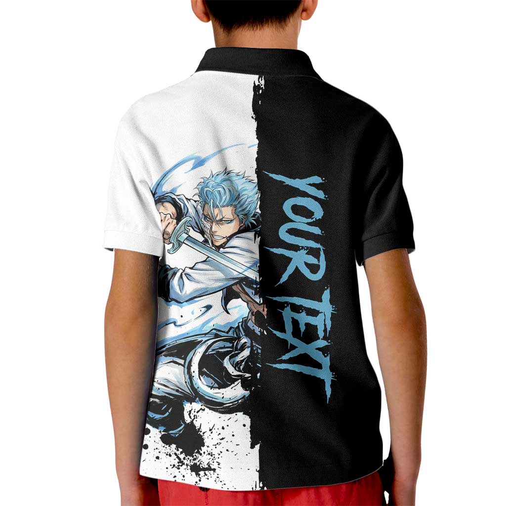 Personalized Grimmjow Jaegerjaquez Kid Polo Shirt Ink Splash Anime Brush Style