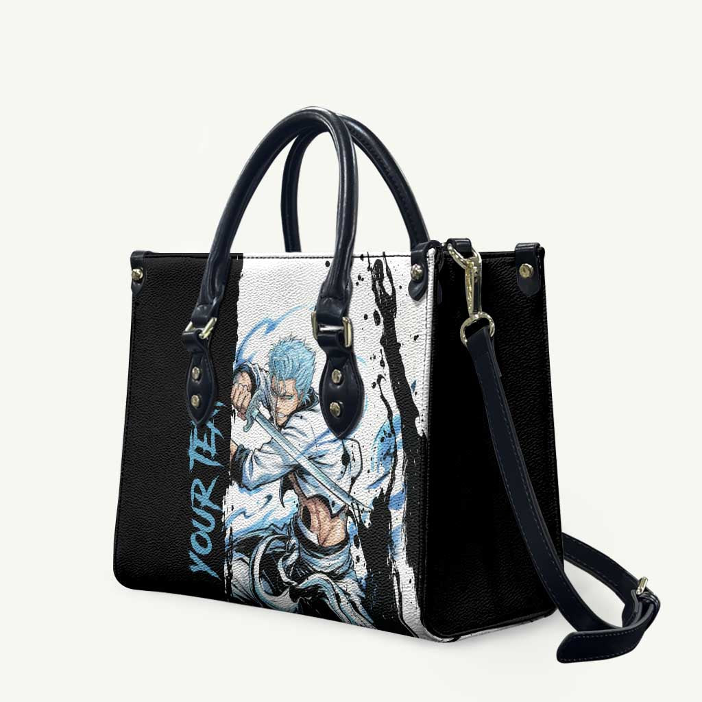 Personalized Grimmjow Jaegerjaquez Leather Bag Ink Splash Anime Brush Style