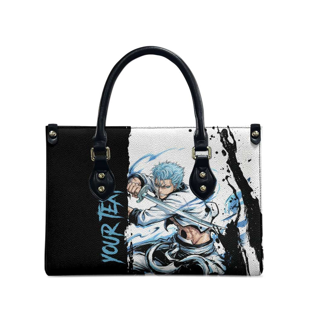 Personalized Grimmjow Jaegerjaquez Leather Bag Ink Splash Anime Brush Style