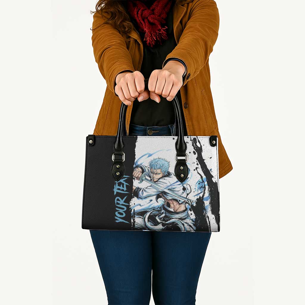 Personalized Grimmjow Jaegerjaquez Leather Bag Ink Splash Anime Brush Style