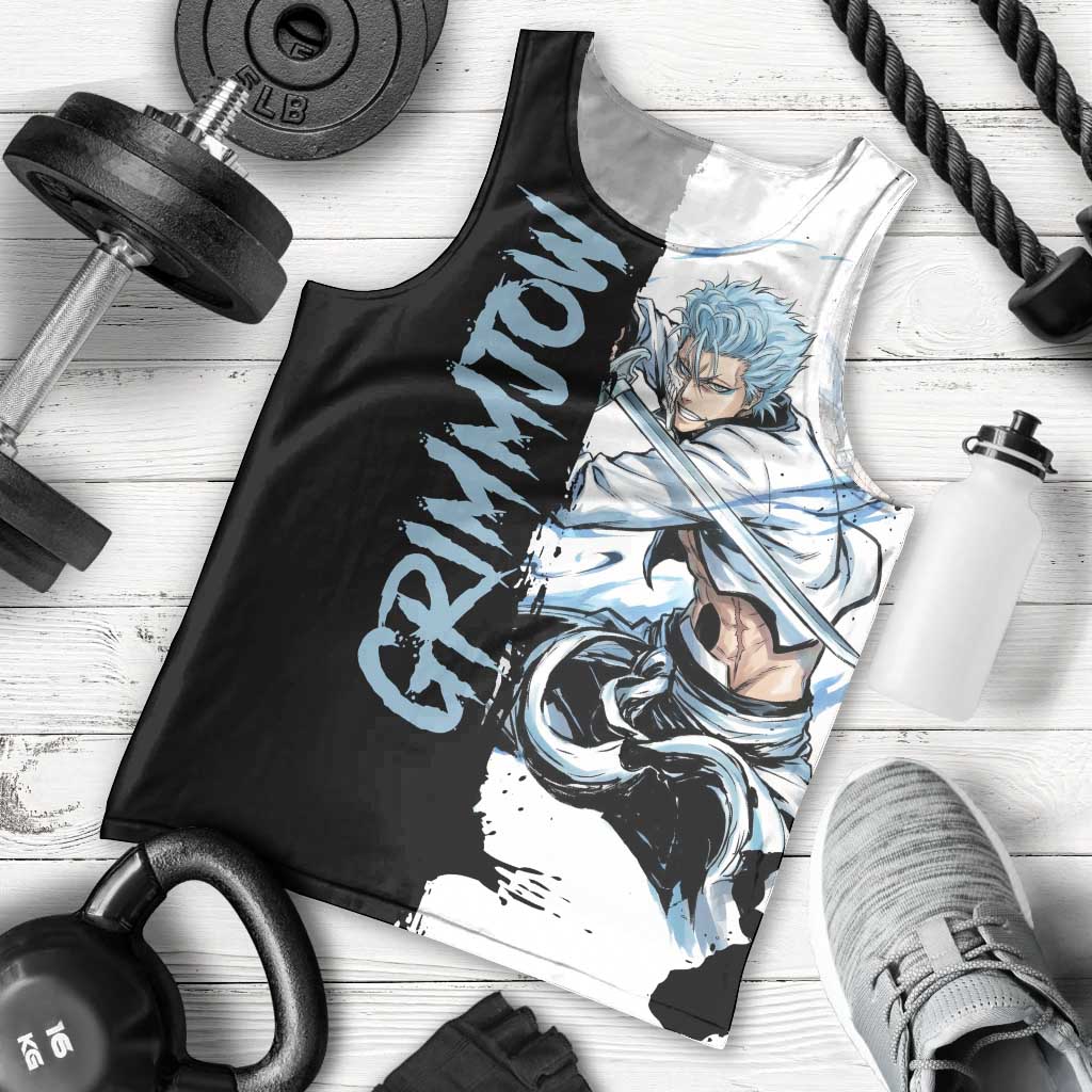 Personalized Grimmjow Jaegerjaquez Men Tank Top Ink Splash Anime Brush Style