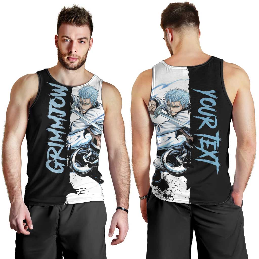 Personalized Grimmjow Jaegerjaquez Men Tank Top Ink Splash Anime Brush Style