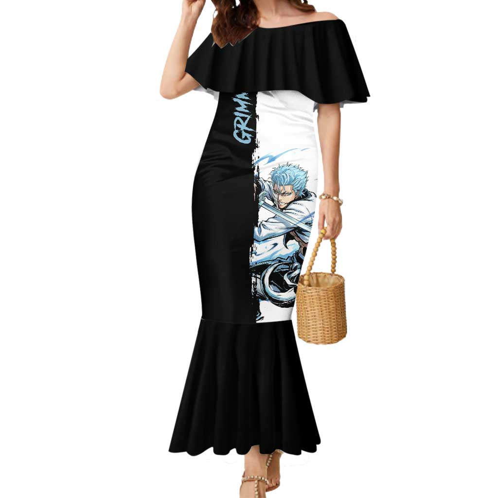 Personalized Grimmjow Jaegerjaquez Mermaid Dress Ink Splash Anime Brush Style
