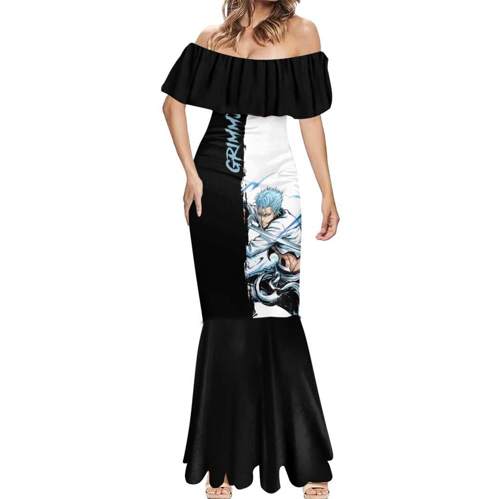 Personalized Grimmjow Jaegerjaquez Mermaid Dress Ink Splash Anime Brush Style