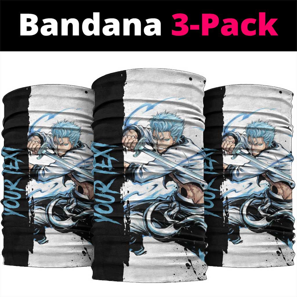 Personalized Grimmjow Jaegerjaquez Neck Gaiter Ink Splash Anime Brush Style