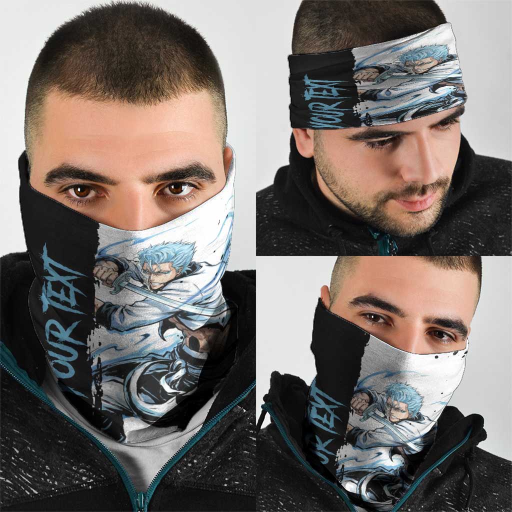 Personalized Grimmjow Jaegerjaquez Neck Gaiter Ink Splash Anime Brush Style