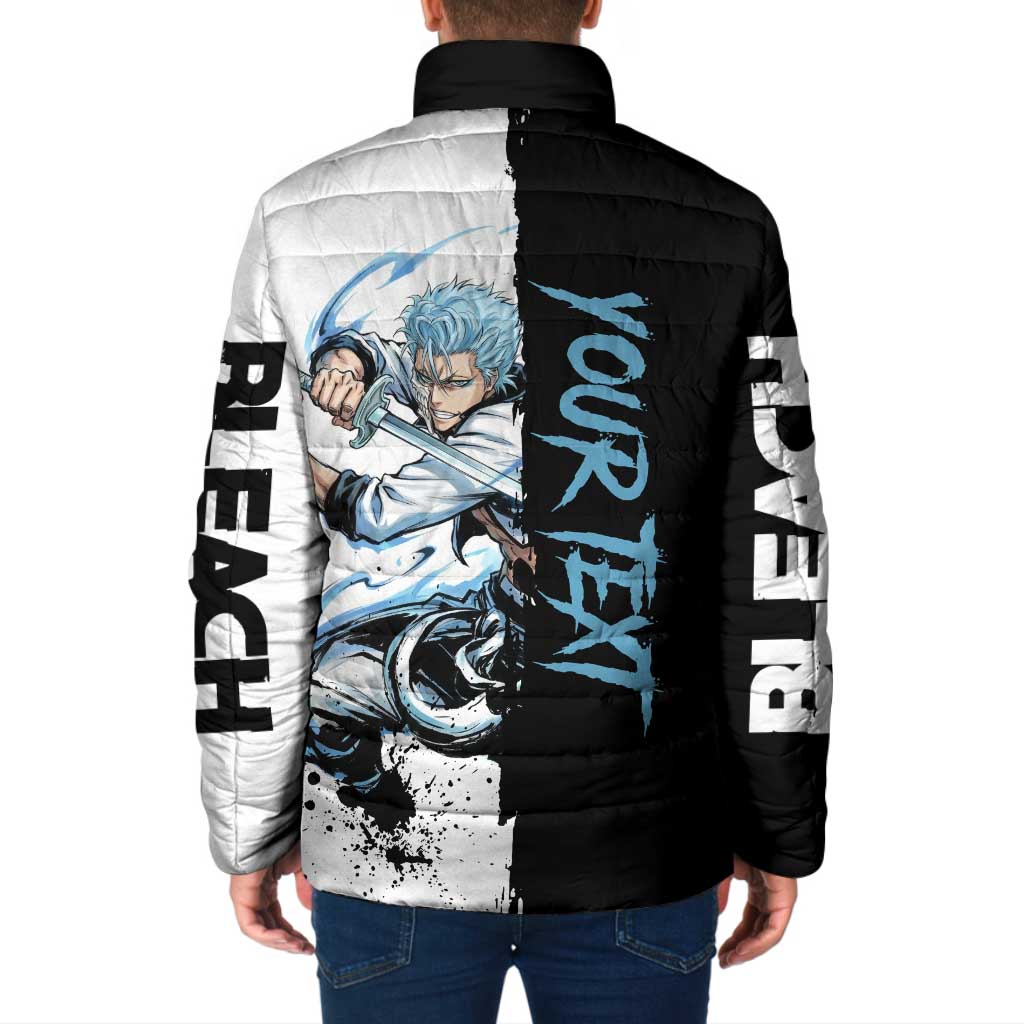 Personalized Grimmjow Jaegerjaquez Padded Jacket Ink Splash Anime Brush Style