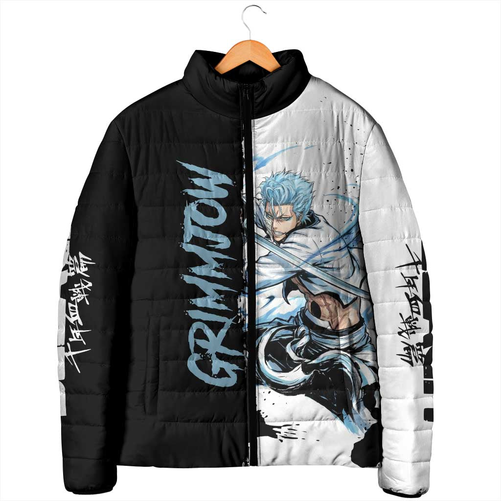 Personalized Grimmjow Jaegerjaquez Padded Jacket Ink Splash Anime Brush Style