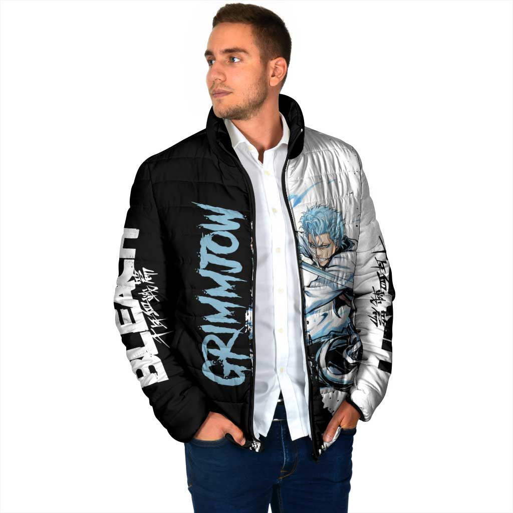 Personalized Grimmjow Jaegerjaquez Padded Jacket Ink Splash Anime Brush Style