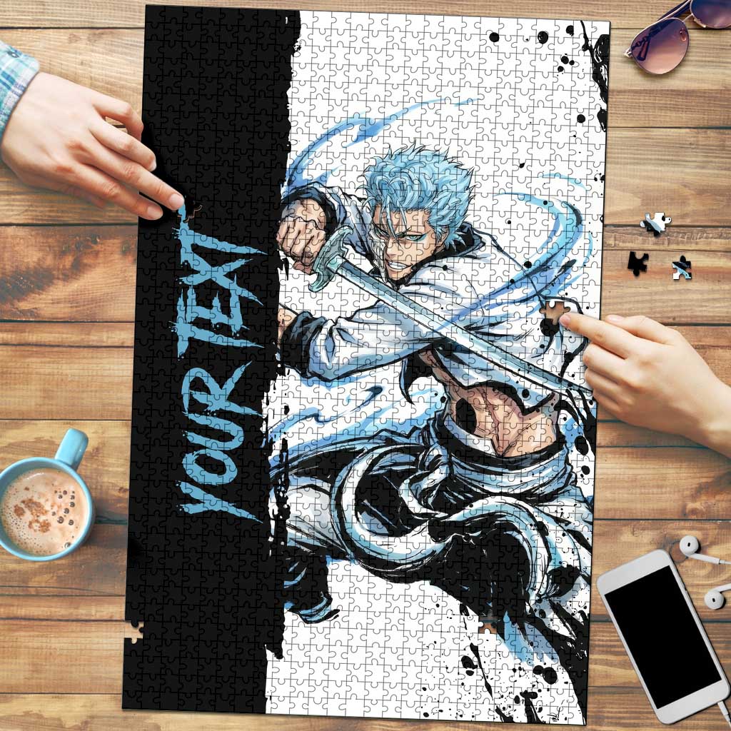 Personalized Grimmjow Jaegerjaquez Puzzle Ink Splash Anime Brush Style