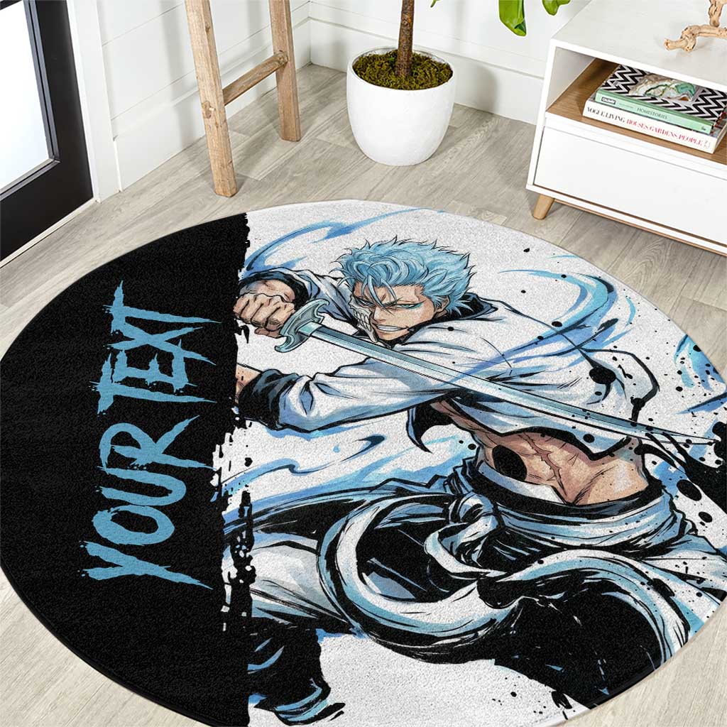 Personalized Grimmjow Jaegerjaquez Round Carpet Ink Splash Anime Brush Style
