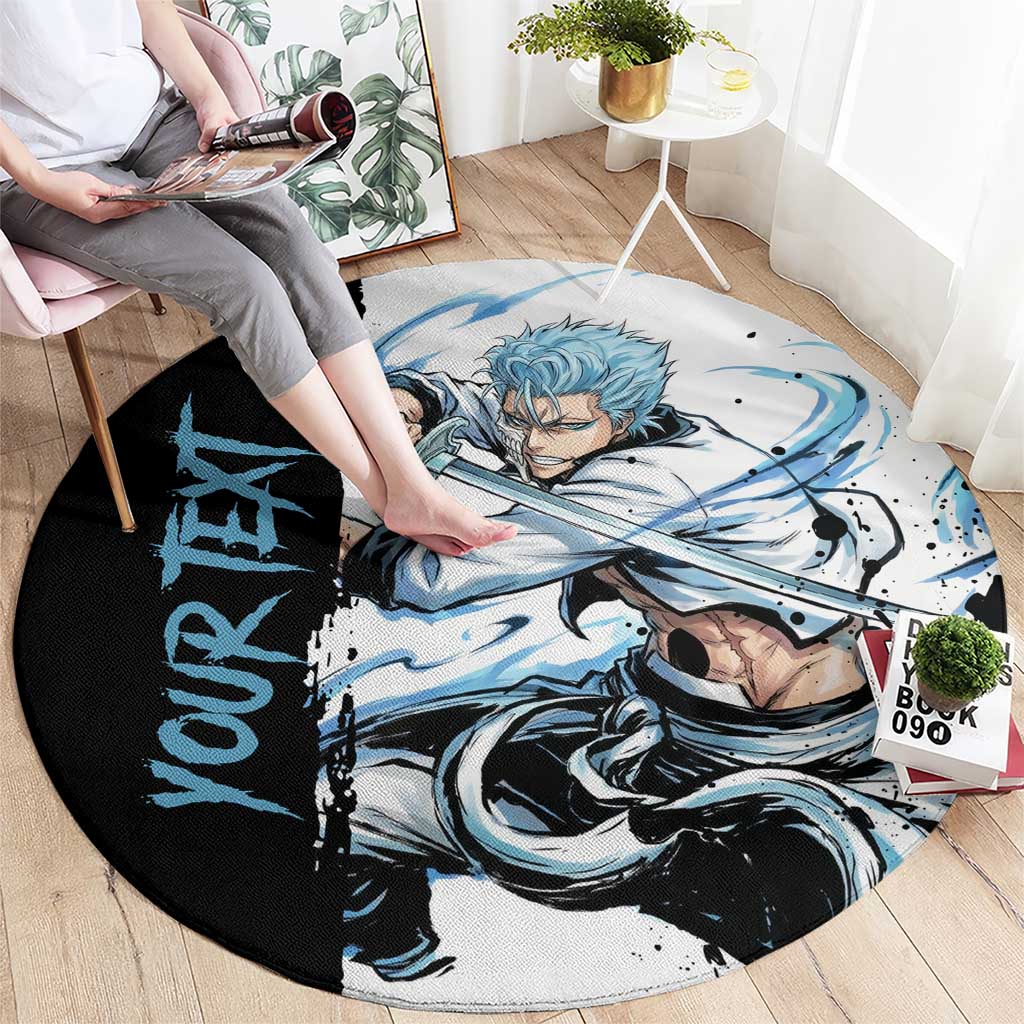 Personalized Grimmjow Jaegerjaquez Round Carpet Ink Splash Anime Brush Style
