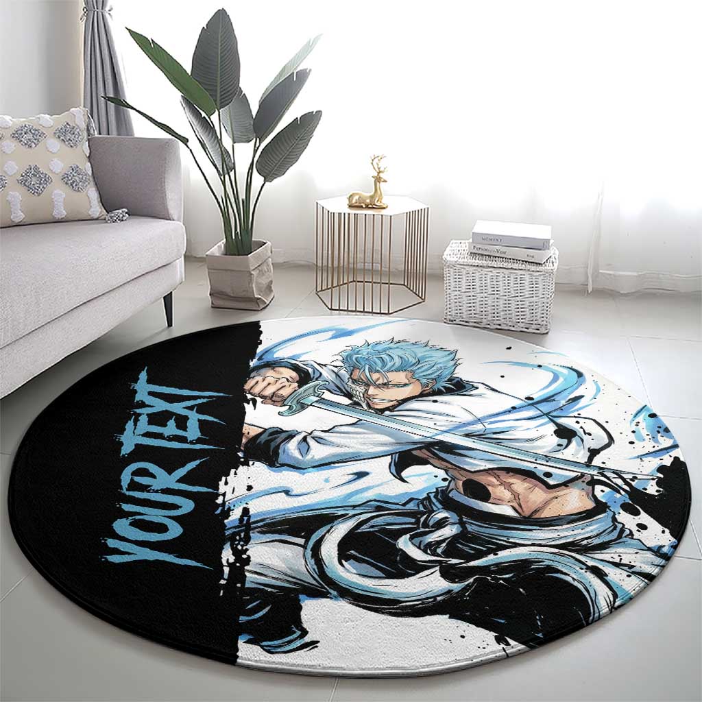 Personalized Grimmjow Jaegerjaquez Round Carpet Ink Splash Anime Brush Style