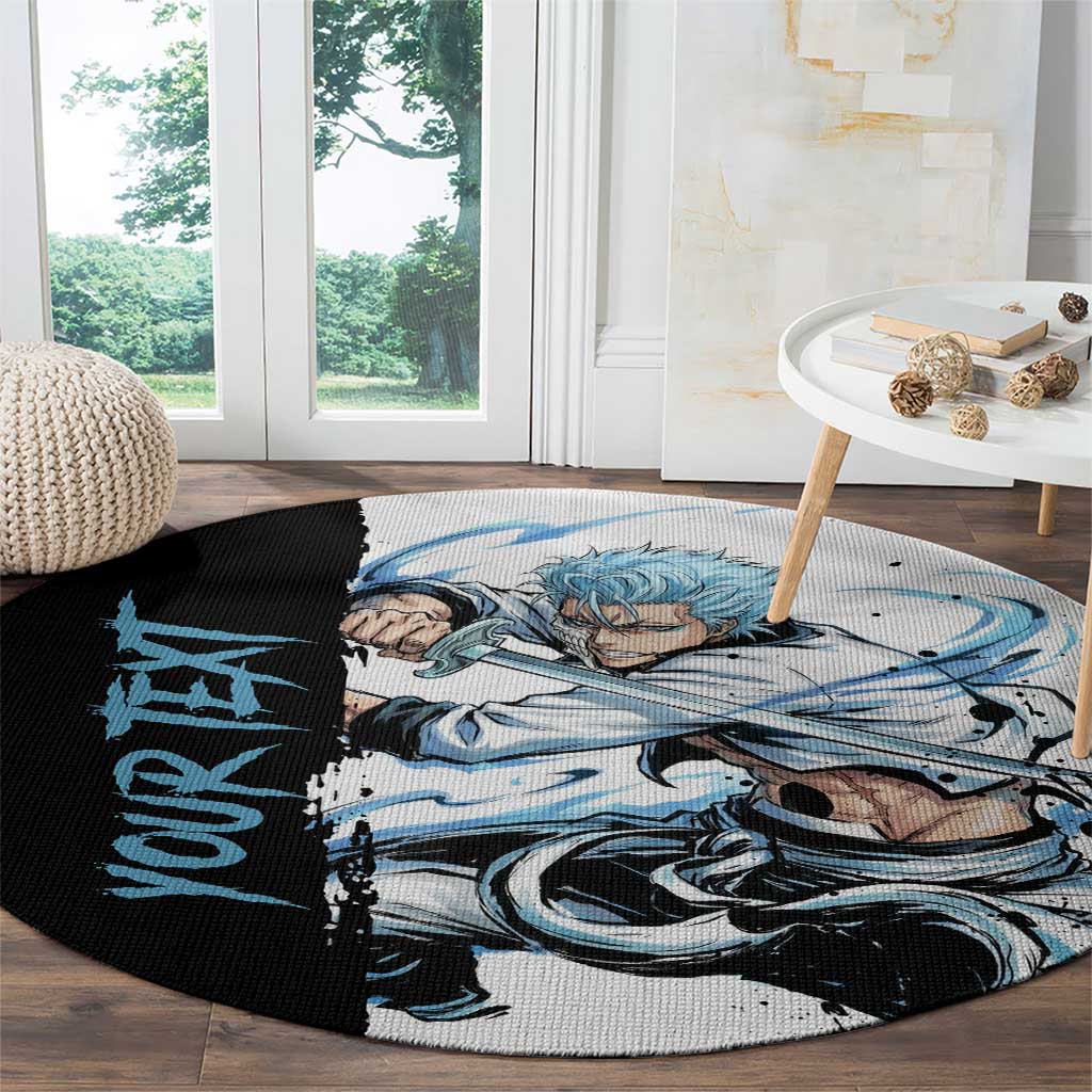 Personalized Grimmjow Jaegerjaquez Round Carpet Ink Splash Anime Brush Style
