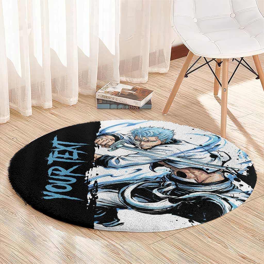 Personalized Grimmjow Jaegerjaquez Round Carpet Ink Splash Anime Brush Style