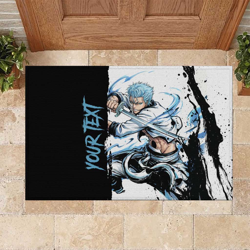 Personalized Grimmjow Jaegerjaquez Rubber Doormat Ink Splash Anime Brush Style