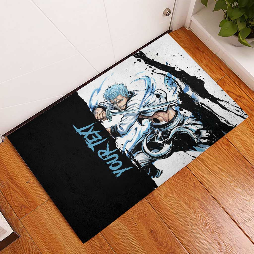 Personalized Grimmjow Jaegerjaquez Rubber Doormat Ink Splash Anime Brush Style