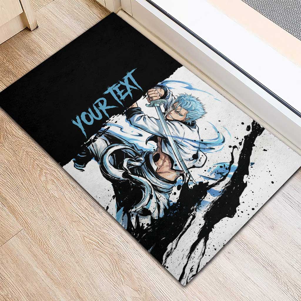 Personalized Grimmjow Jaegerjaquez Rubber Doormat Ink Splash Anime Brush Style
