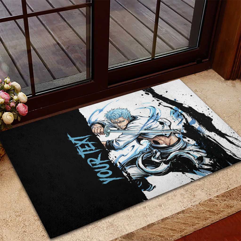 Personalized Grimmjow Jaegerjaquez Rubber Doormat Ink Splash Anime Brush Style