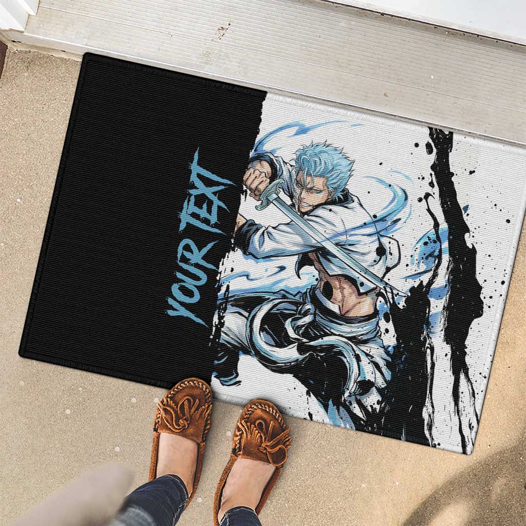 Personalized Grimmjow Jaegerjaquez Rubber Doormat Ink Splash Anime Brush Style