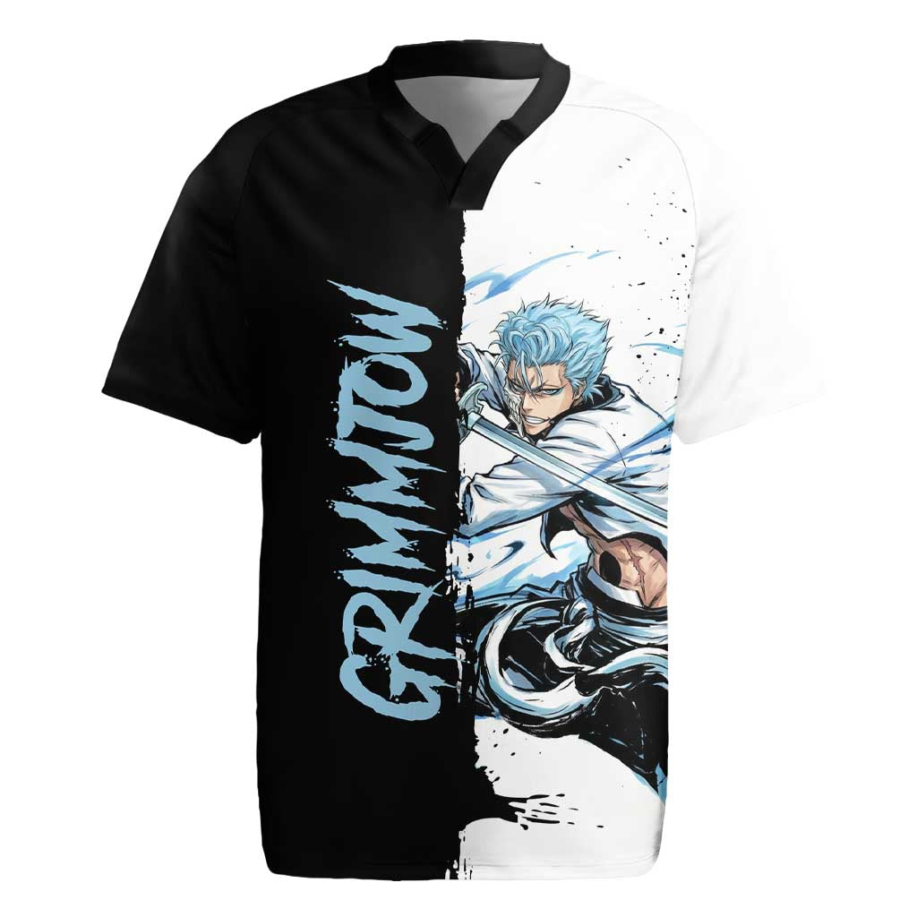 Personalized Grimmjow Jaegerjaquez Rugby Jersey Ink Splash Anime Brush Style