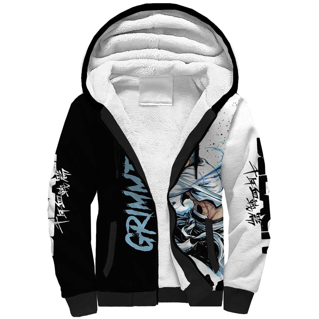 Personalized Grimmjow Jaegerjaquez Sherpa Hoodie Ink Splash Anime Brush Style