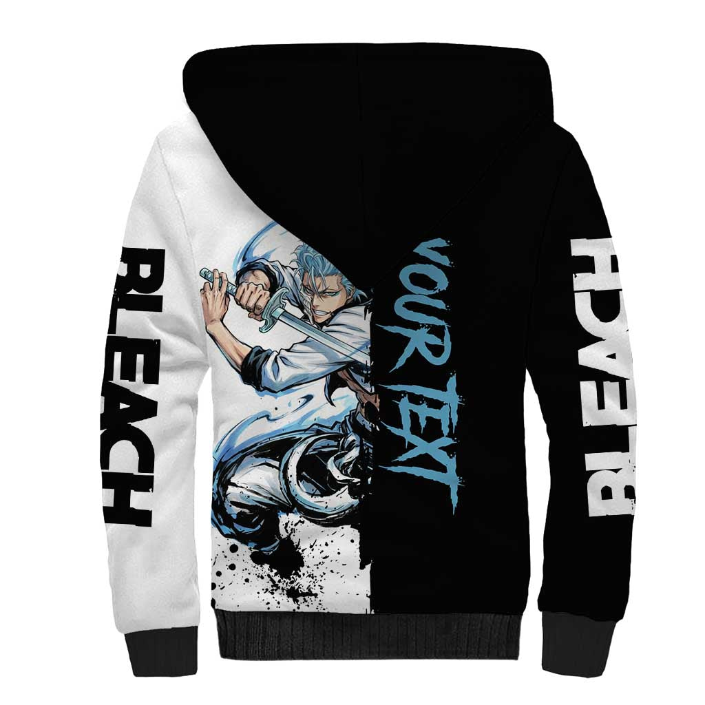 Personalized Grimmjow Jaegerjaquez Sherpa Hoodie Ink Splash Anime Brush Style