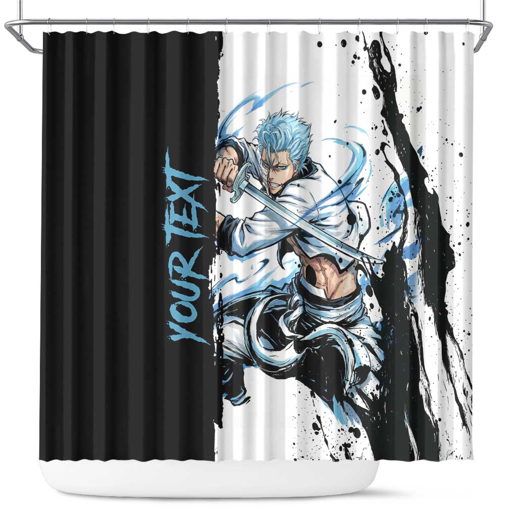 Personalized Grimmjow Jaegerjaquez Shower Curtain Ink Splash Anime Brush Style