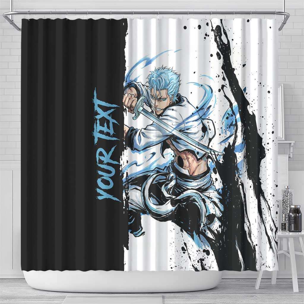 Personalized Grimmjow Jaegerjaquez Shower Curtain Ink Splash Anime Brush Style