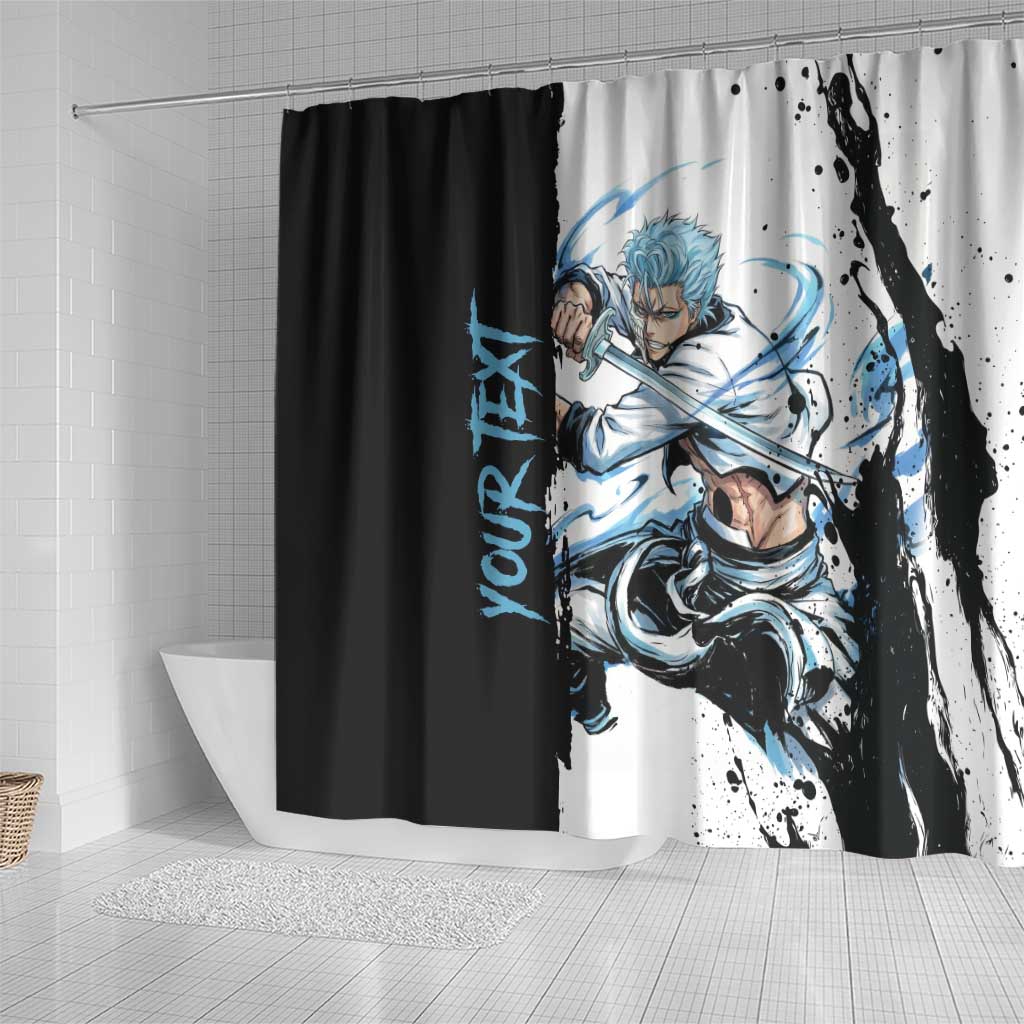Personalized Grimmjow Jaegerjaquez Shower Curtain Ink Splash Anime Brush Style