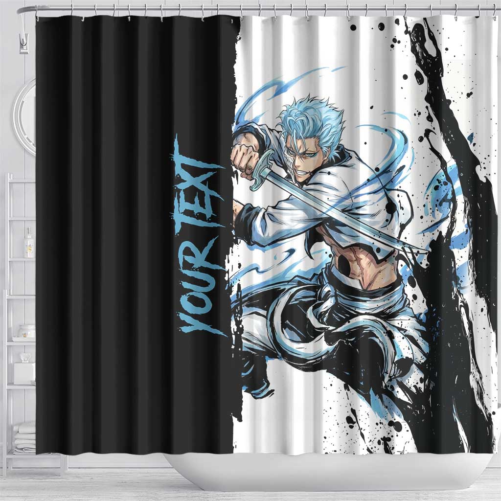 Personalized Grimmjow Jaegerjaquez Shower Curtain Ink Splash Anime Brush Style