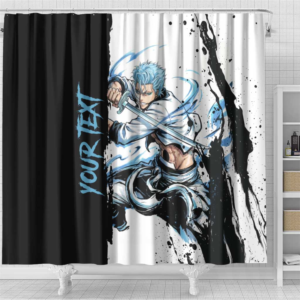 Personalized Grimmjow Jaegerjaquez Shower Curtain Ink Splash Anime Brush Style