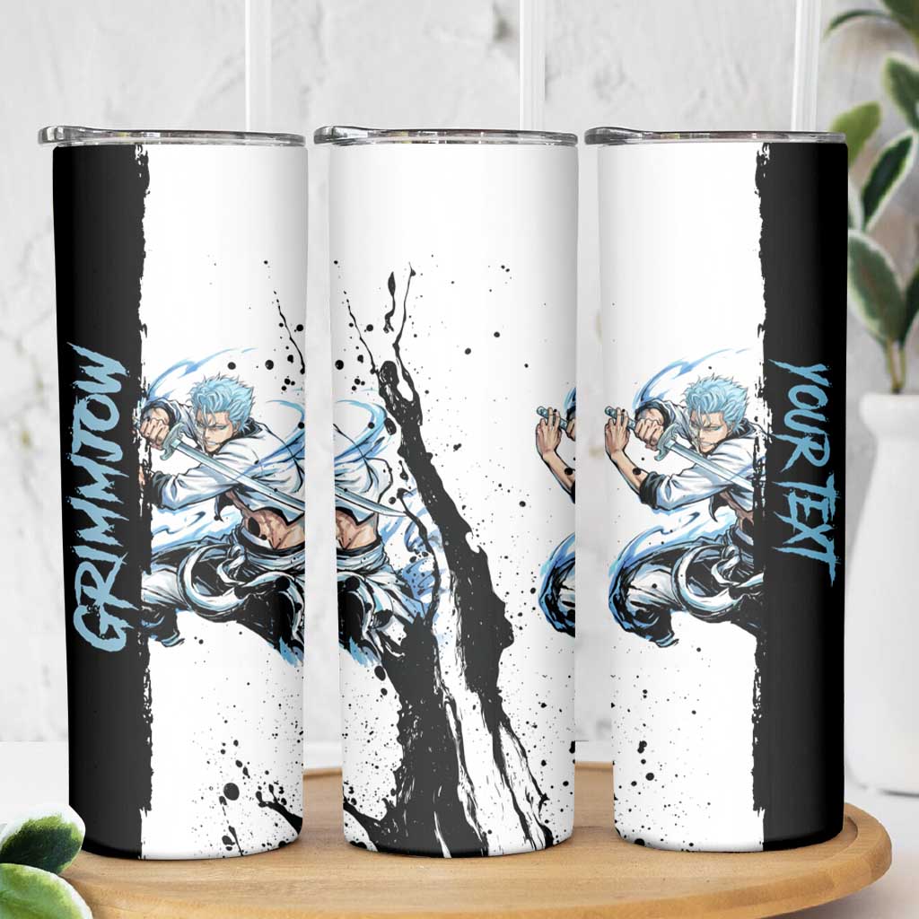 Personalized Grimmjow Jaegerjaquez Skinny Tumbler Ink Splash Anime Brush Style