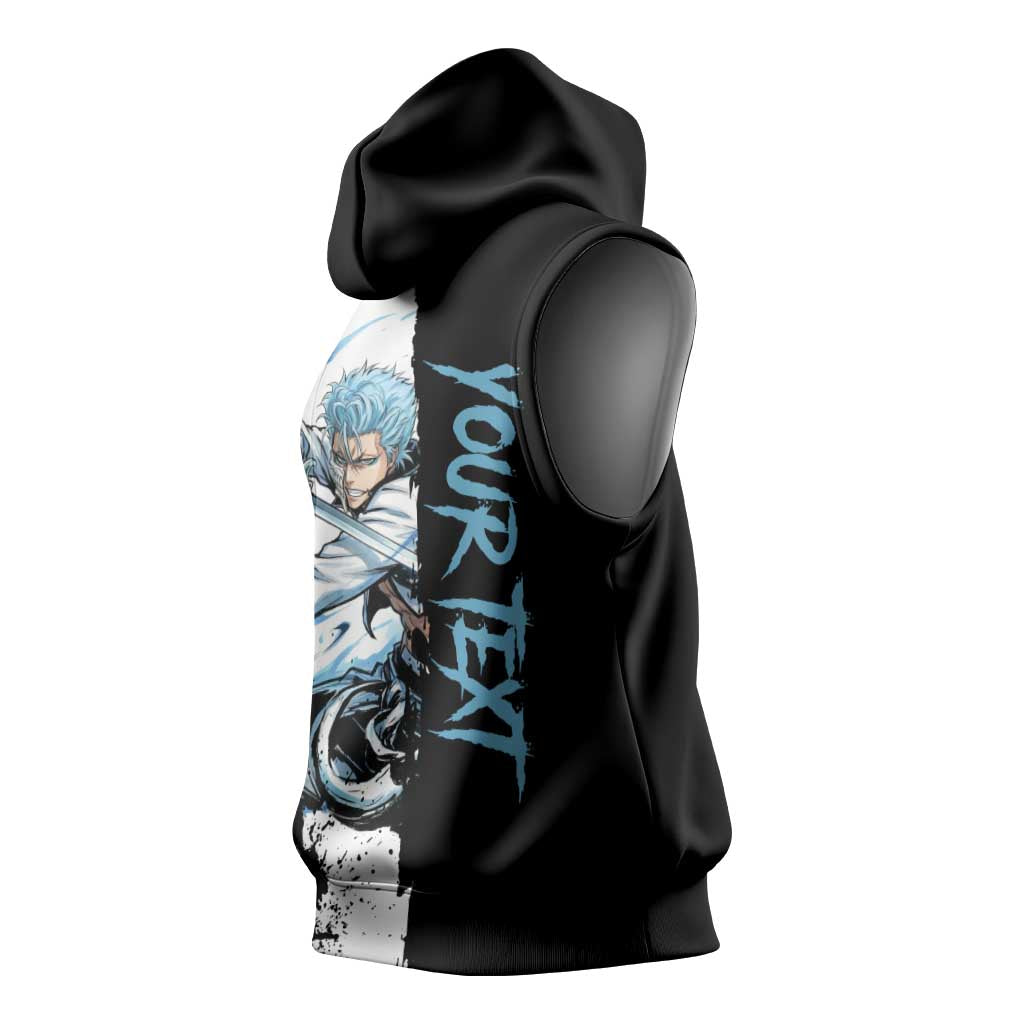 Personalized Grimmjow Jaegerjaquez Sleeveless Hoodie Ink Splash Anime Brush Style