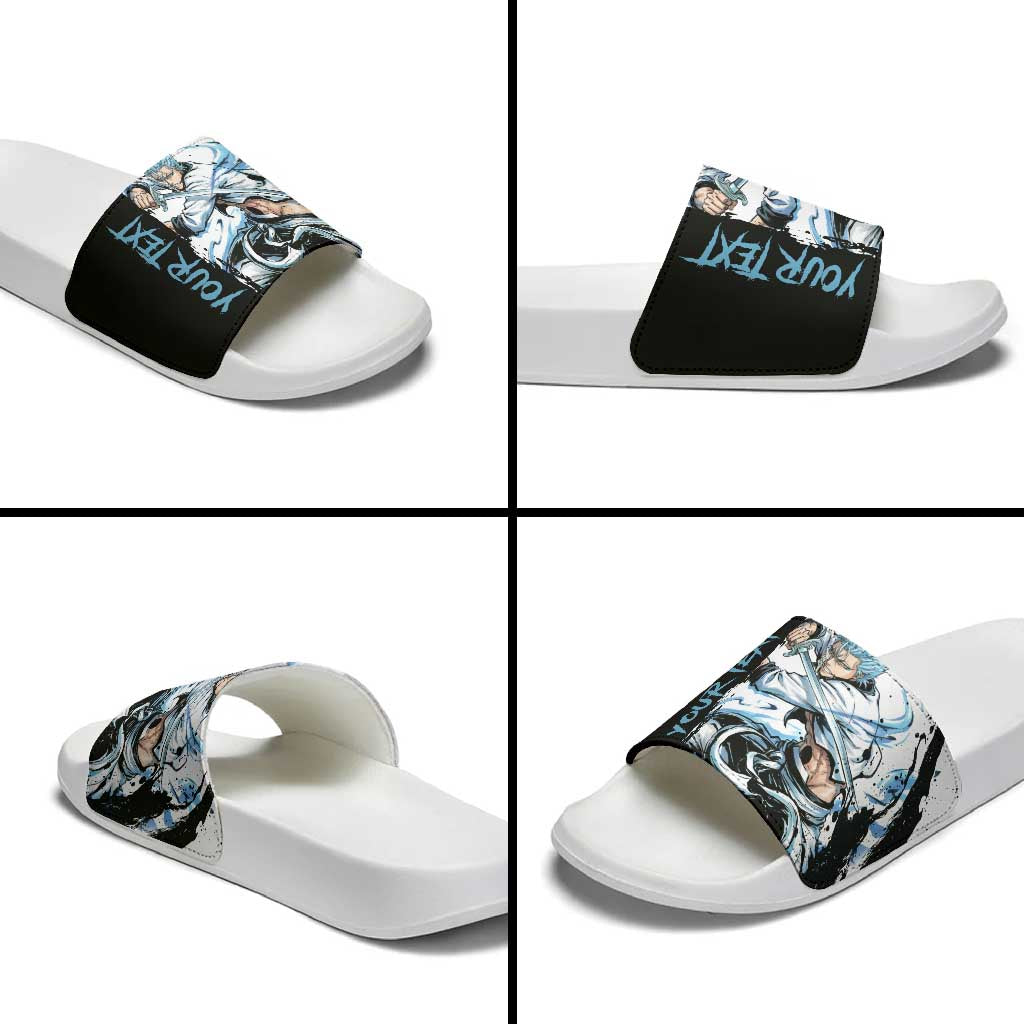 Personalized Grimmjow Jaegerjaquez Slide Sandals Ink Splash Anime Brush Style