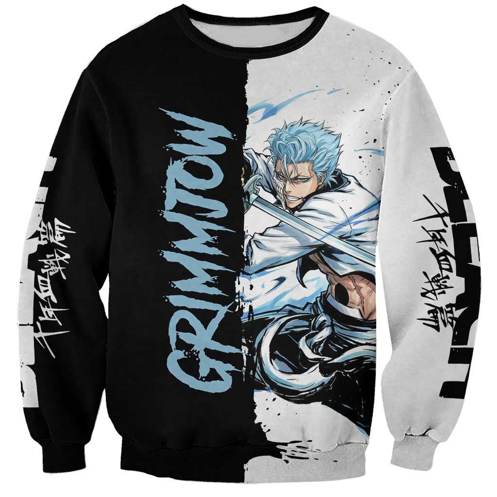 Personalized Grimmjow Jaegerjaquez Sweatshirt Ink Splash Anime Brush Style