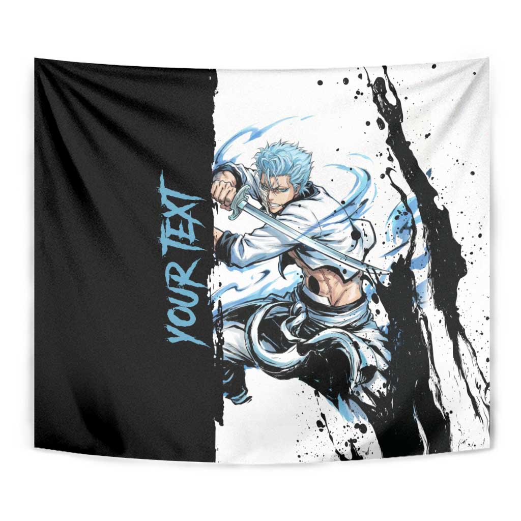 Personalized Grimmjow Jaegerjaquez Tapestry Ink Splash Anime Brush Style