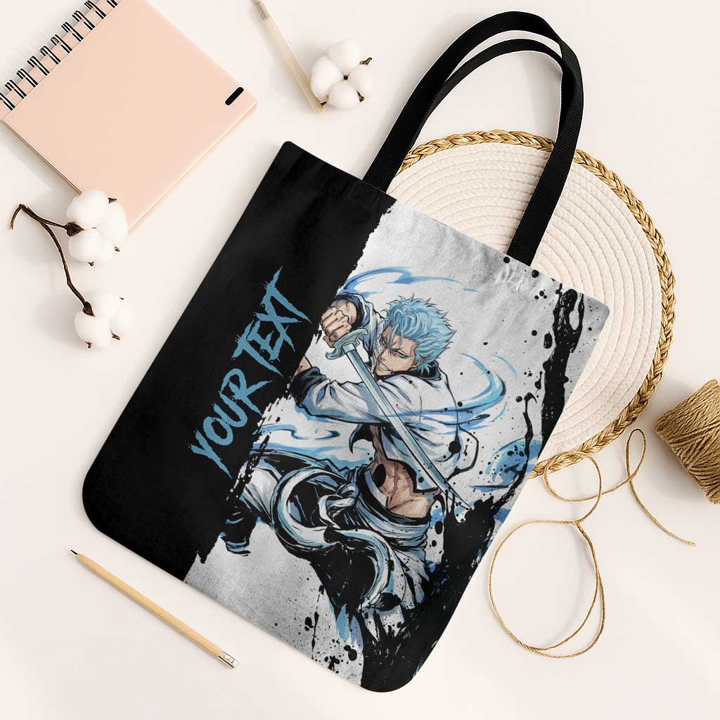 Personalized Grimmjow Jaegerjaquez Tote Bag Ink Splash Anime Brush Style