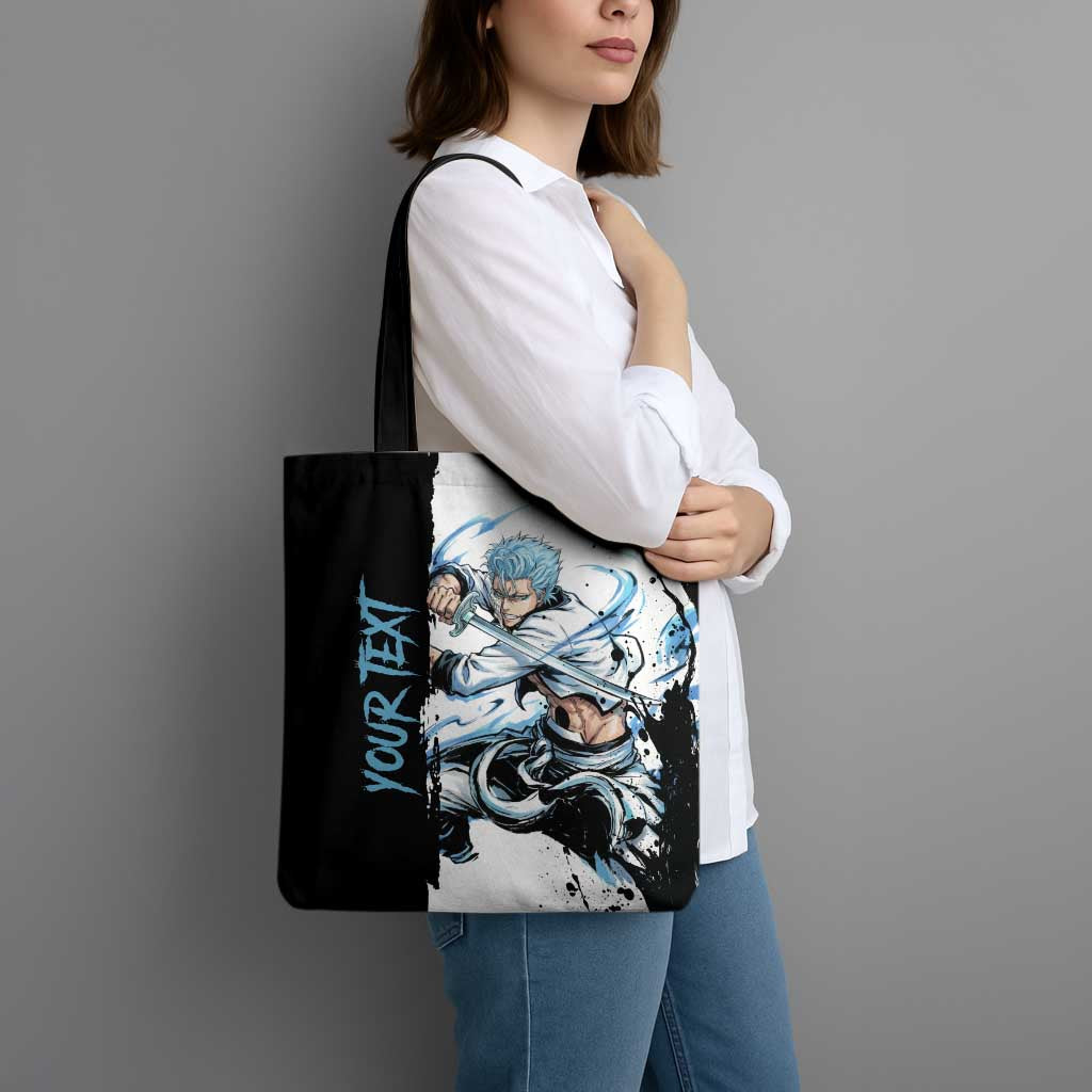 Personalized Grimmjow Jaegerjaquez Tote Bag Ink Splash Anime Brush Style